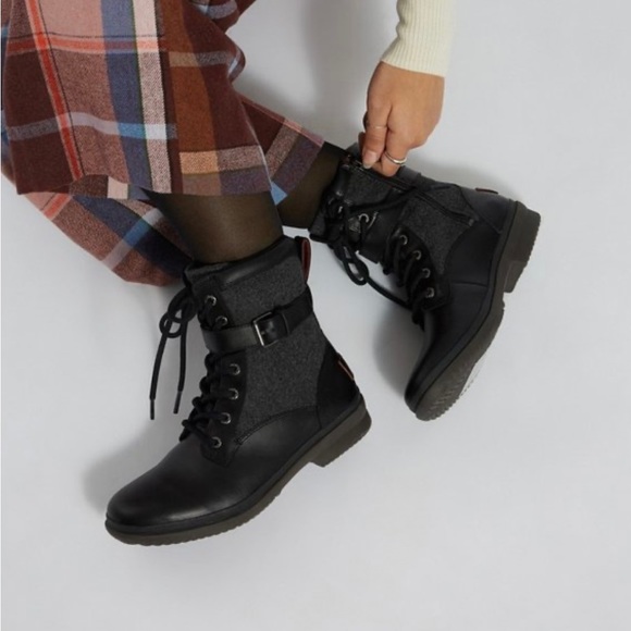 UGG Shoes - UGG® Waterproof Black Kesey Lace Up Black Combat Boots